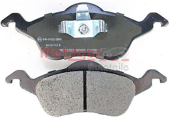Jeu de 4 plaquettes de frein METZGER ref. 1170038